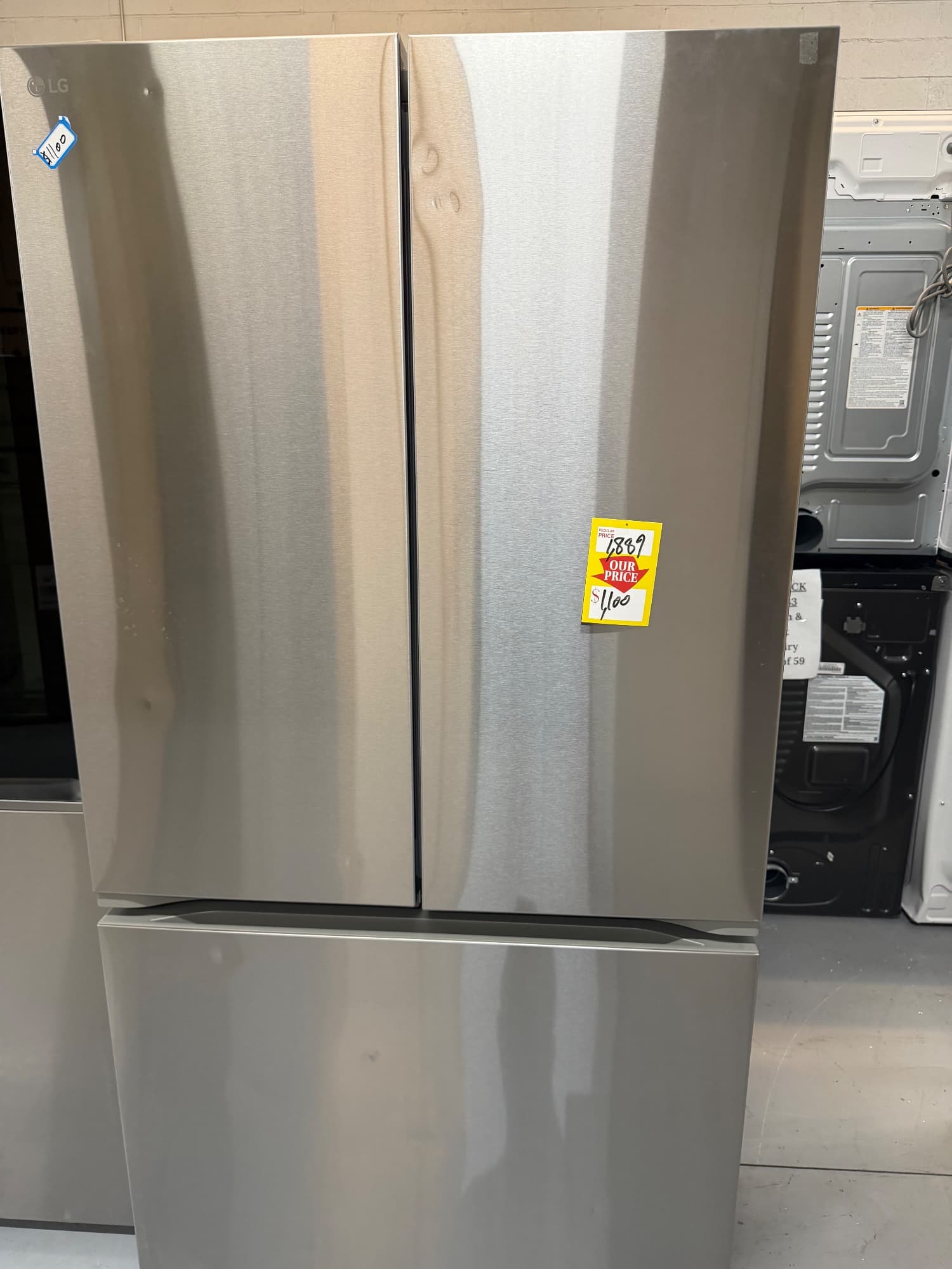 LG 27 Cu. Ft. Smart Counter-Depth MAX™ French Door Refrigerator, model LRFLC2716S