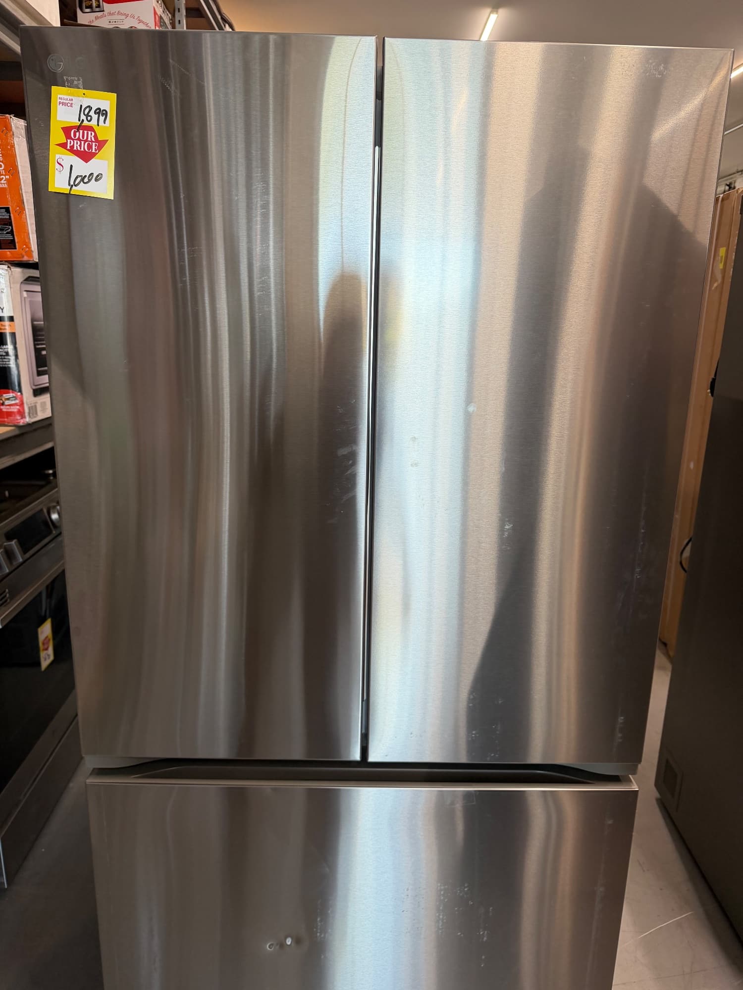 LG 36-inch Smart Counter-Depth MAX™ French-door refrigerator, model LRFLC2716S