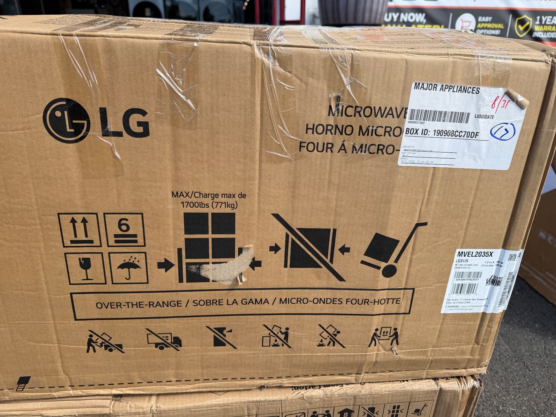LG 30-inch Smart Over-the-Range Microwave, model MVEL2035X